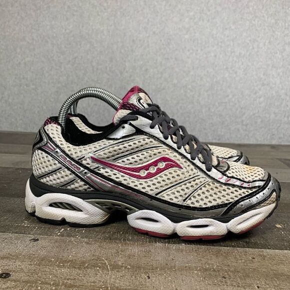 Saucony Women’s Size 8.5 CS Glide Athletic Shoes Grey Pink Running Sneakers - Picture 1 of 11